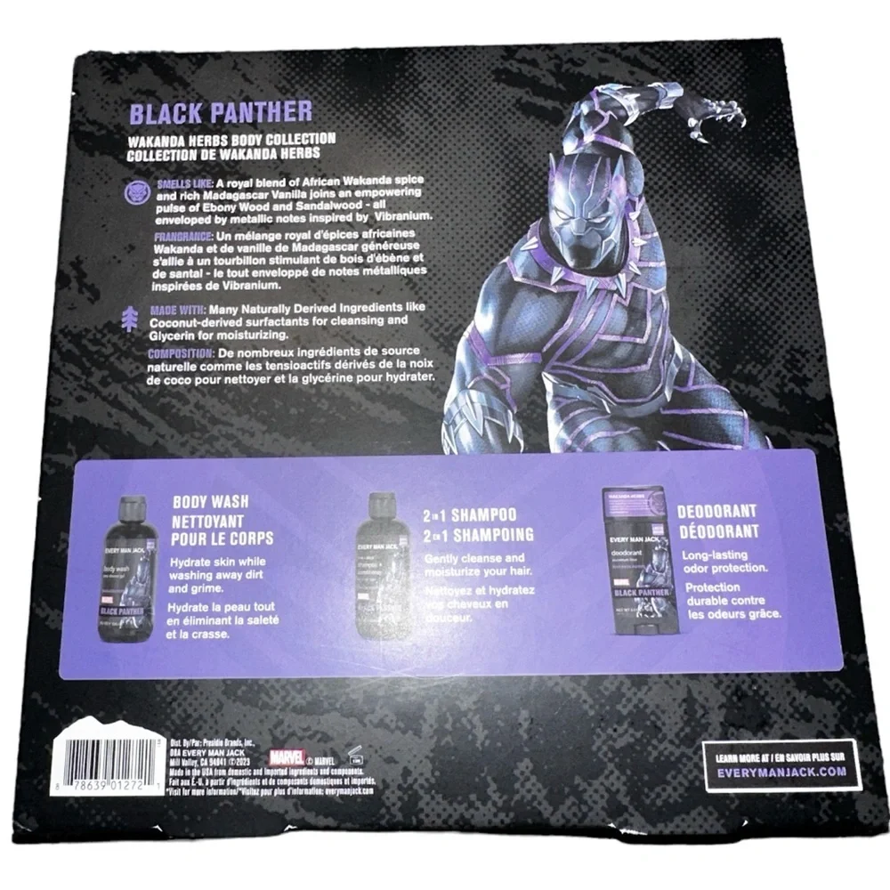 Men’s- Everyman Jack- Marvel’s Black Panther 3 Piece Body Care Set- NEW!!​